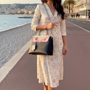 Fendi Black and Pink Women's Midi Bag The Monster Authentic Like New